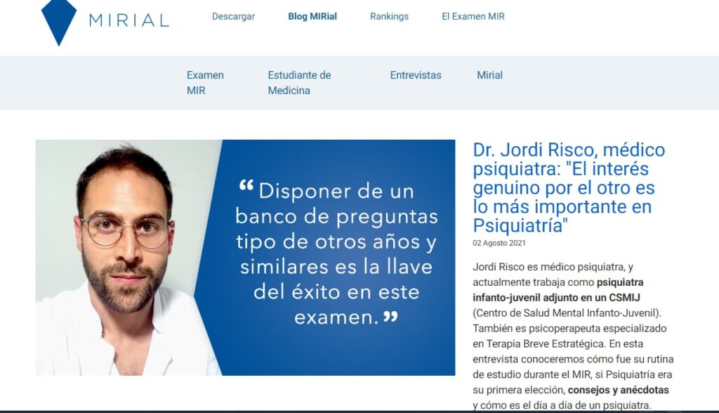 ejemplo de blog para estudiantes de medicina